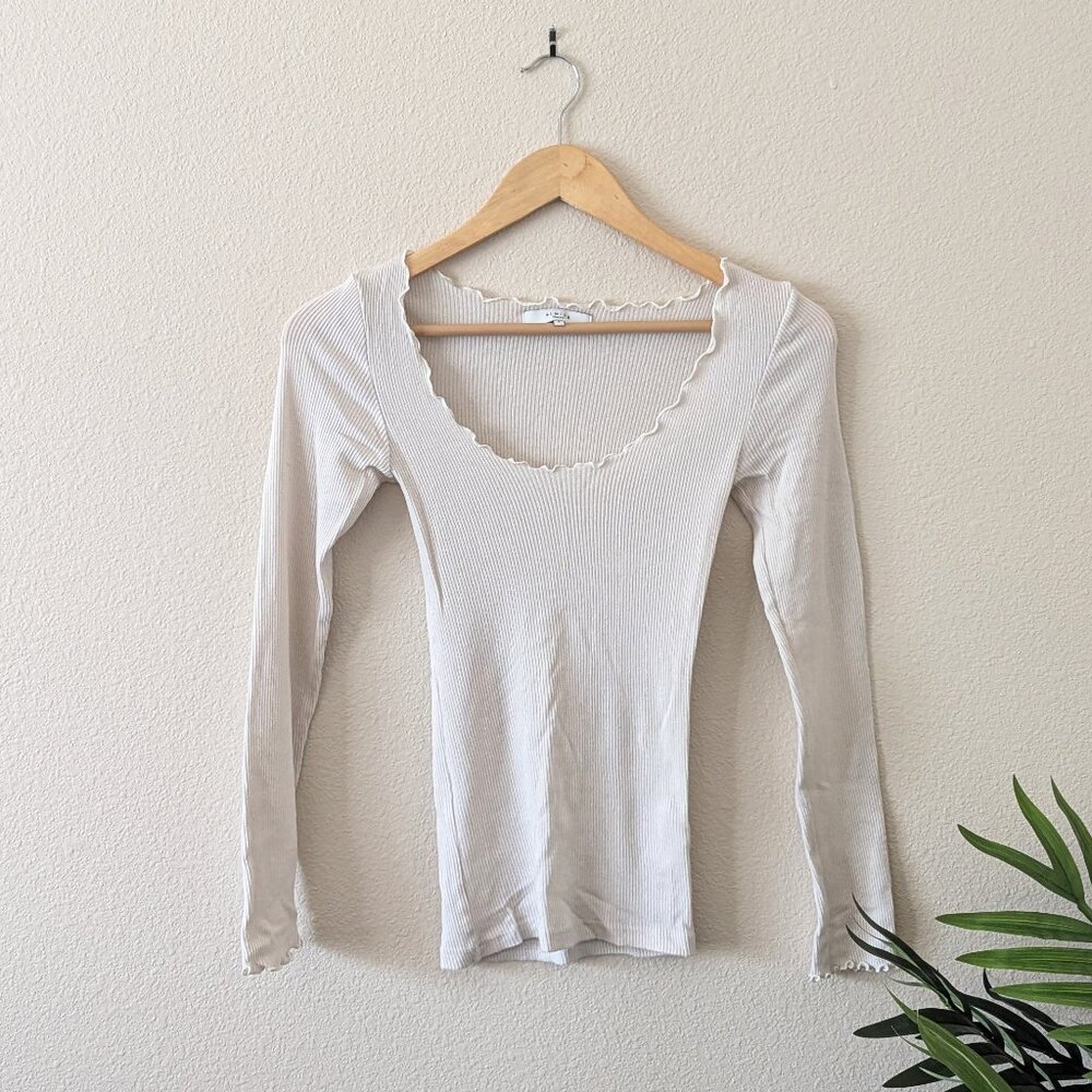 Almina Concept Lettuce Cut Long Sleeve Top